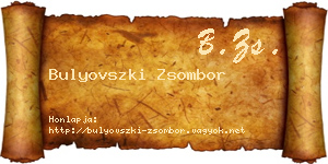 Bulyovszki Zsombor névjegykártya